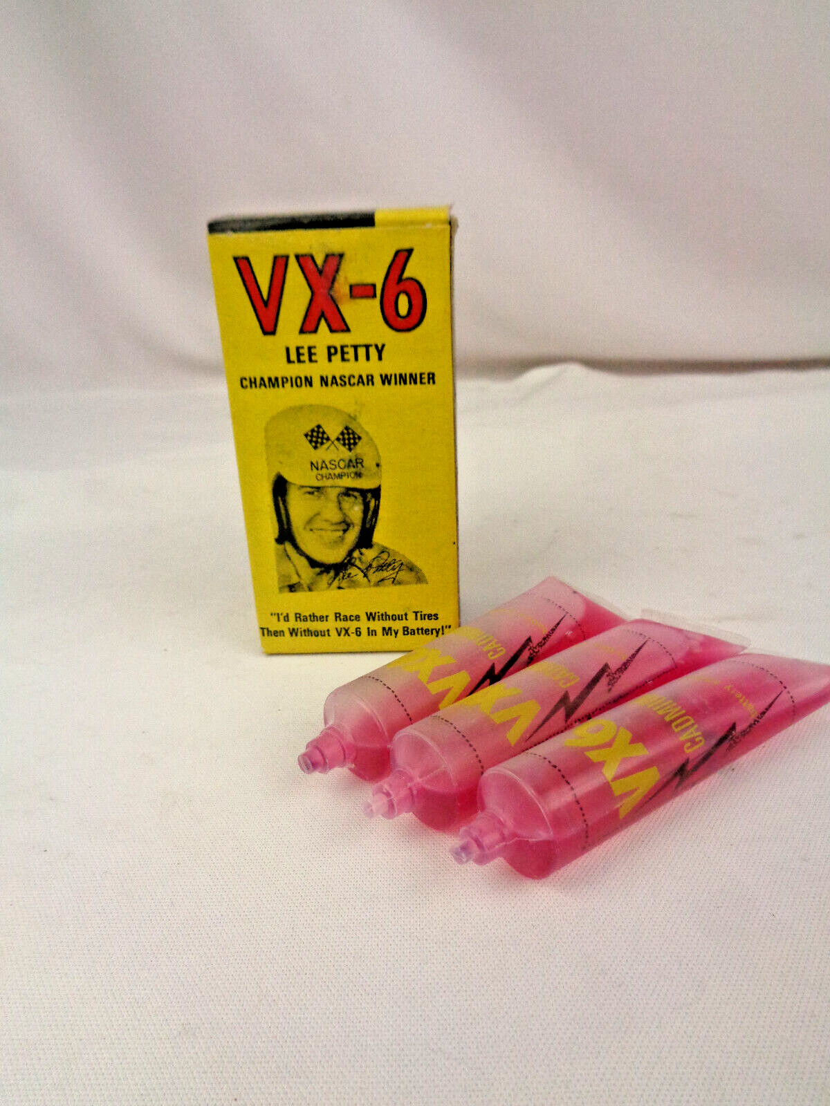 Vintage VX-6 Cadmium Battery Additive - Lee Petty Box & 3 Unused Tubes