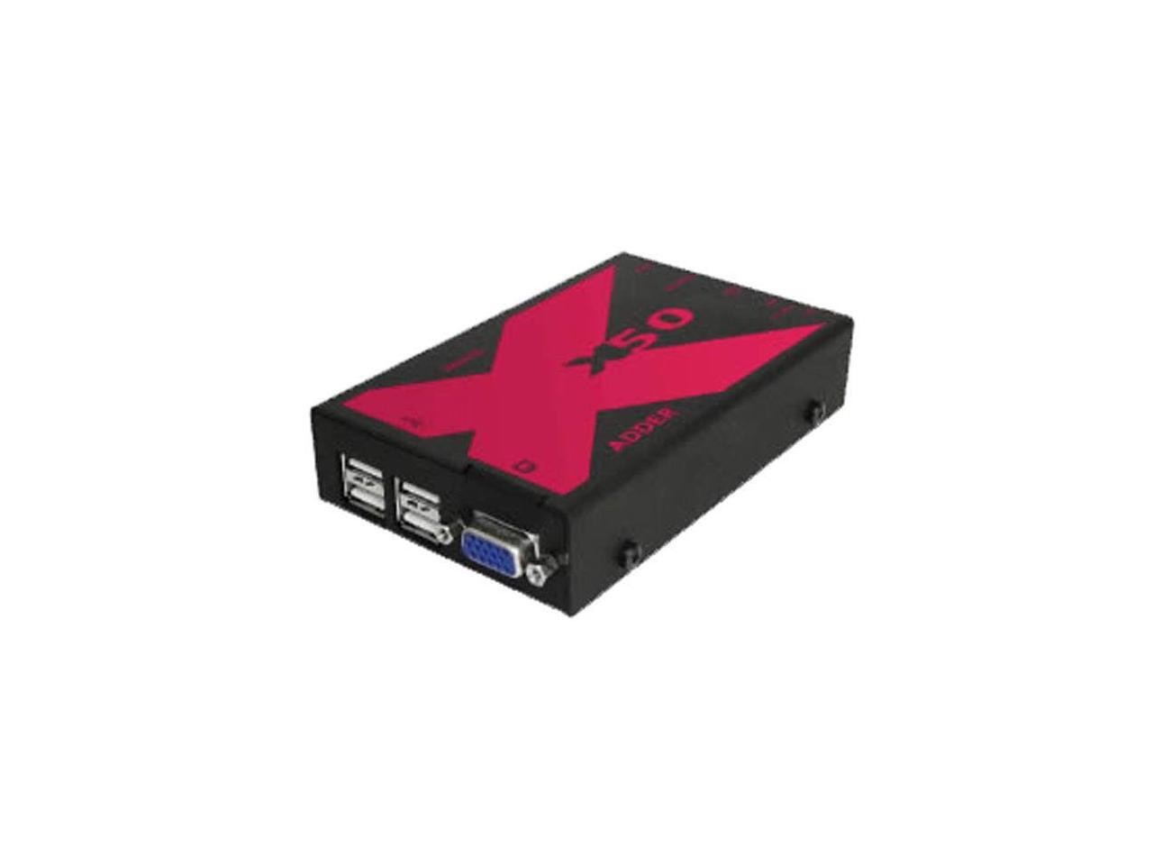 Adder - X50-US - AdderLink X50. Transparent USB & VGA KVMA CATx Extender 50 Mtr