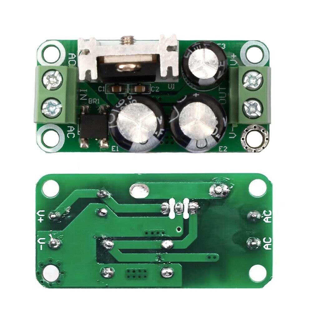 2PCS Single Regulated Power Supply Module AC to DC 12V Rectifier Filter Board 1A
