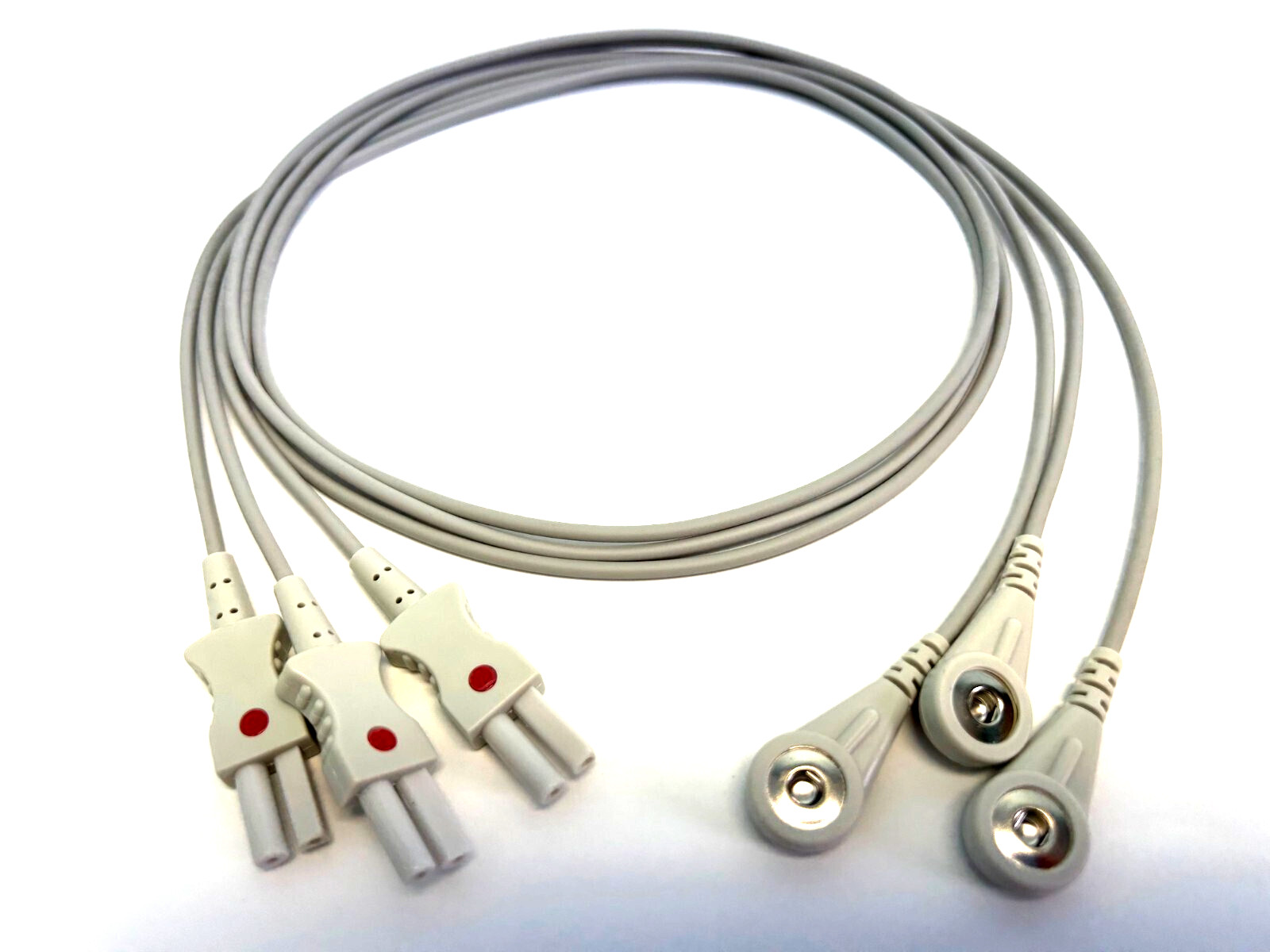 Spacelabs Compatible ECG Leadwire, 012-0498, 3 lead Snap end, 0.9M, Red
