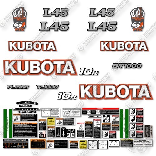 Fits Kubota L45 Full  Decal Kit Tractor  - 7 YEAR OUTDOOR 3M VINYL!