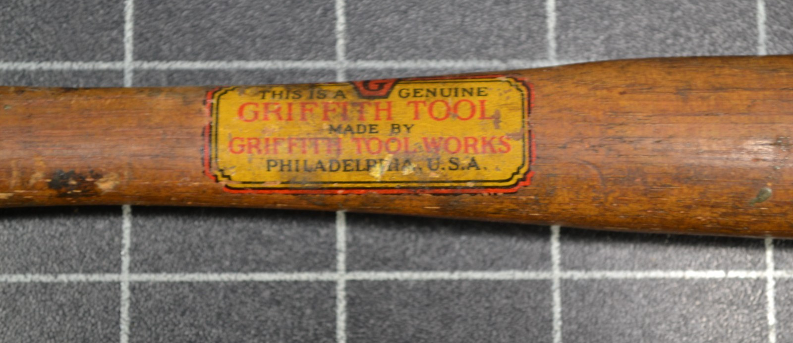 GRIFFITH TOOL WORKS - GTW - 4oz - BALL PEIN HAMMER - ORIGINAL HANDLE WITH DECAL