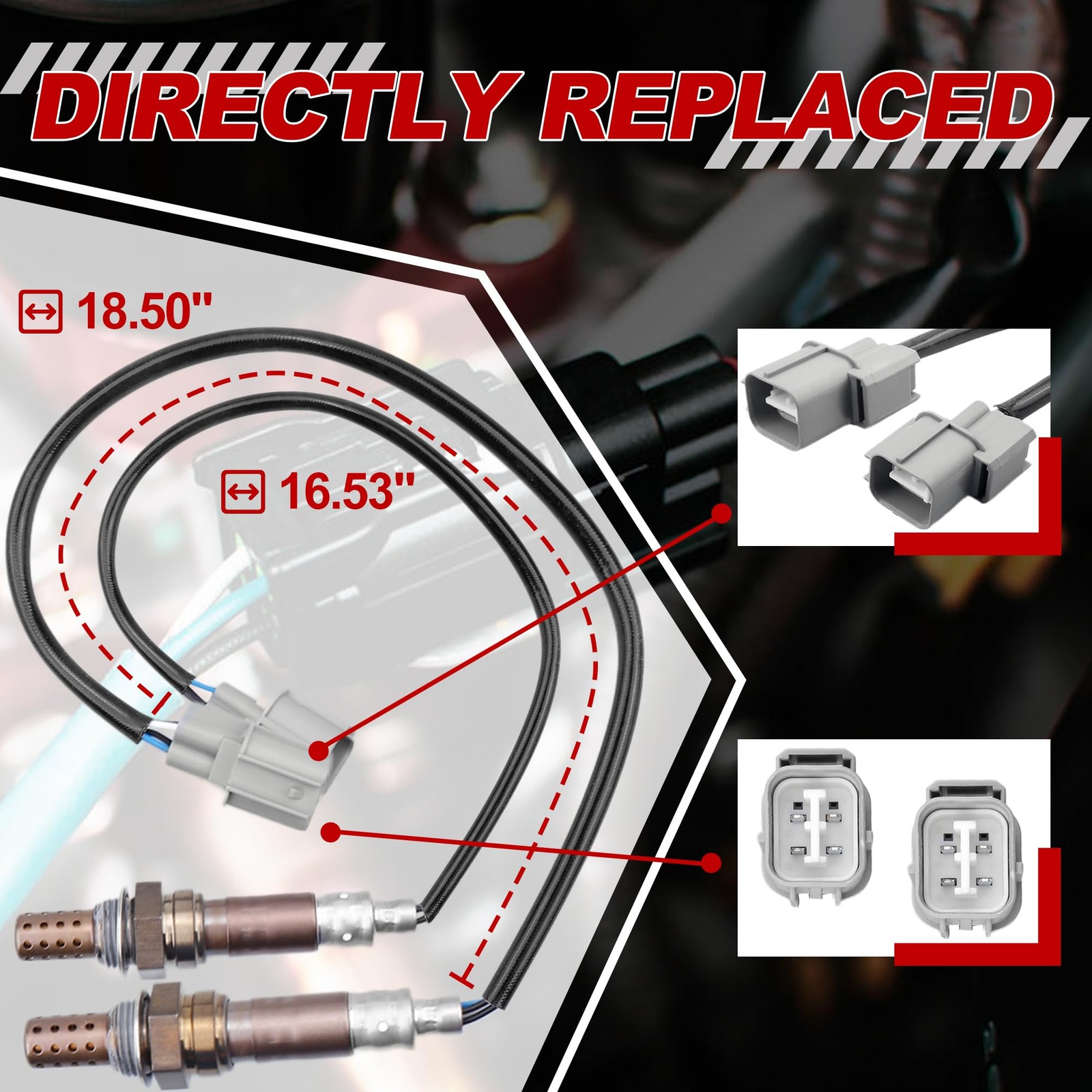 UNITHUB Oxygen Sensor Upstream + Downstream 2344011 2344098 Compatible for...