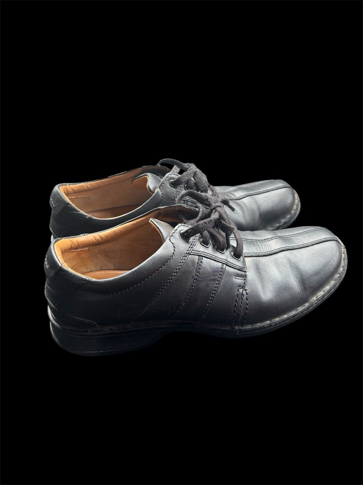 ✨Clanks Black leather lace-up oxfords✨