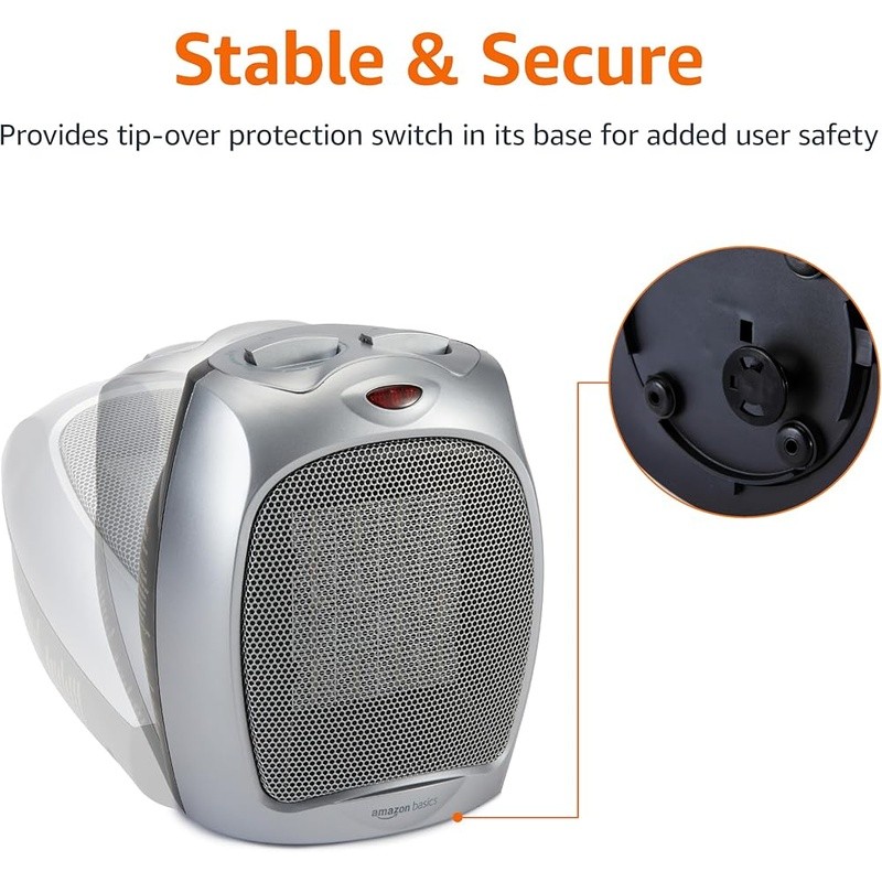 Portable Ceramic Space Heater W/ Adjustable Settings & Safety Features New