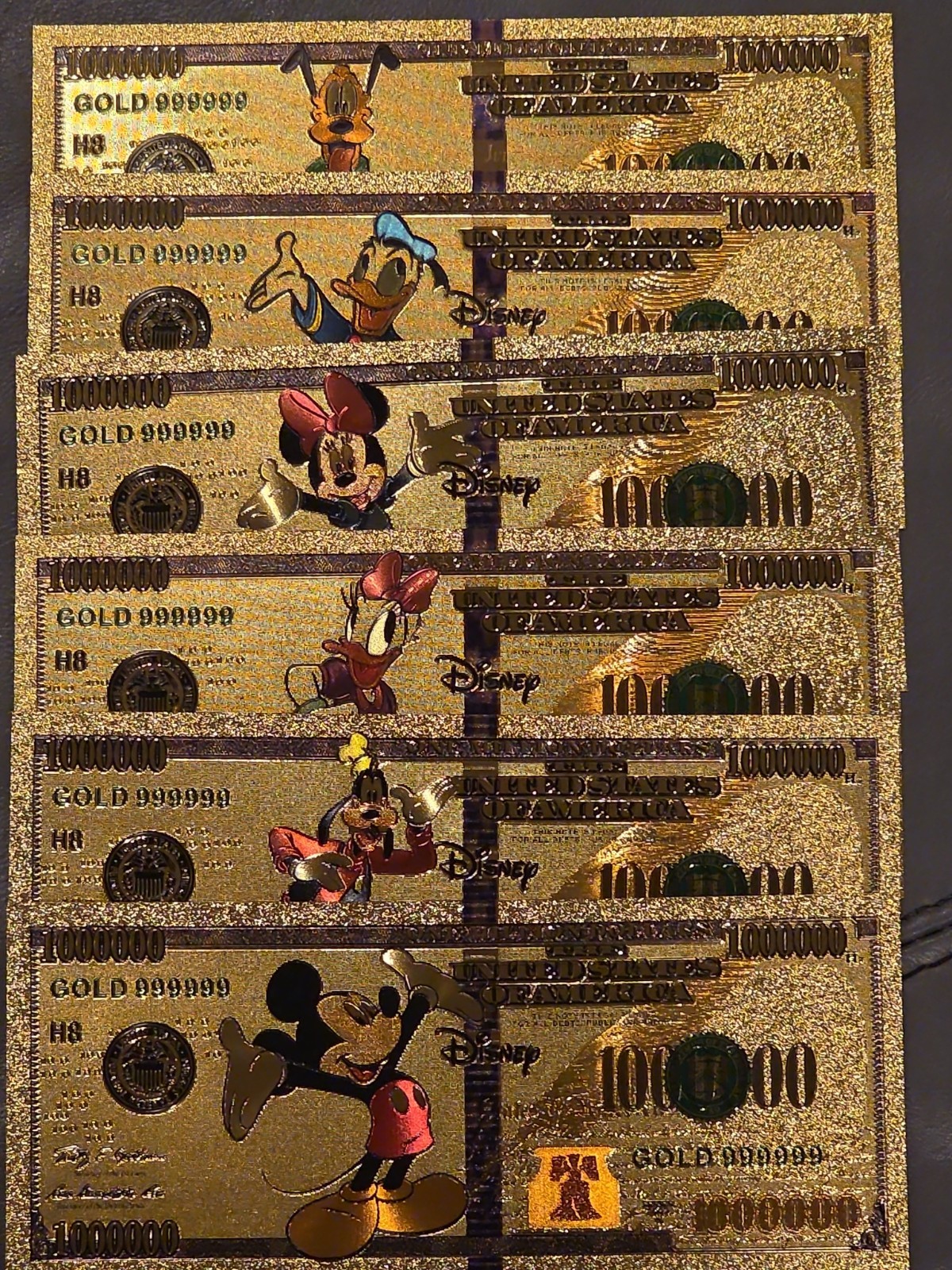 Set Of 6 Disney Goldfoils