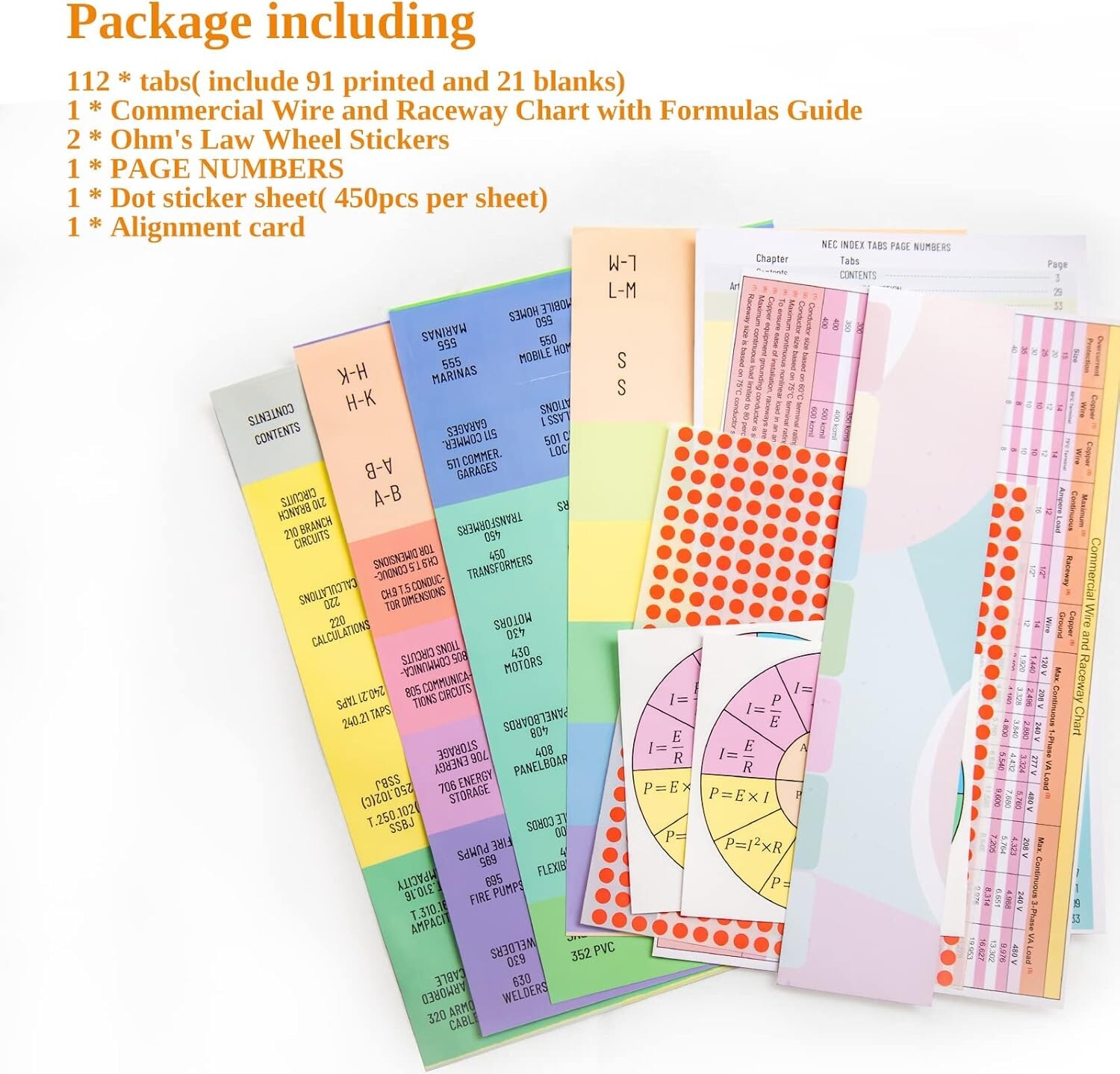 2020 NEC Tabs, NFPA 70 National Electrical Code 2020 Tabs with Wire Chart / 2 Oh