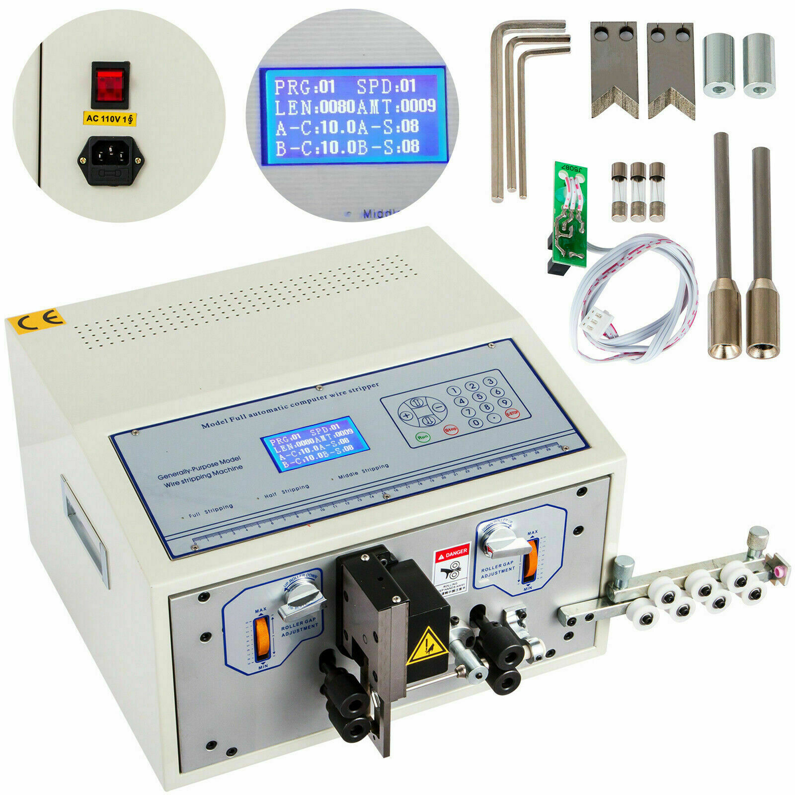 Automatic Computer Wire Stripping Cutting Peeling Machine Stripper 0.1-4.5mm² CE