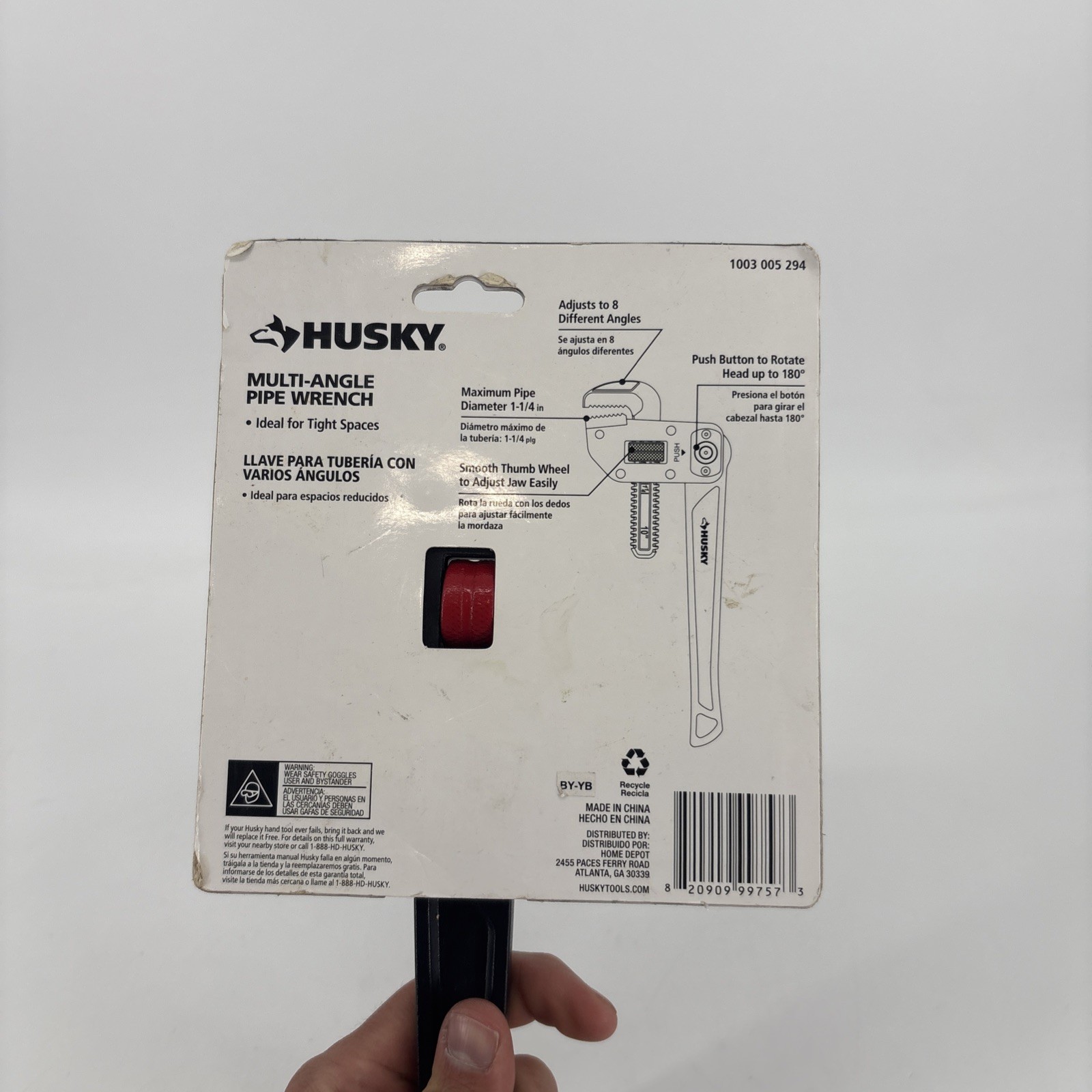 Brand New Sealed Husky Multi-Angle Pipe Wrench. 1-1/4” Maximum Pipe Diameter