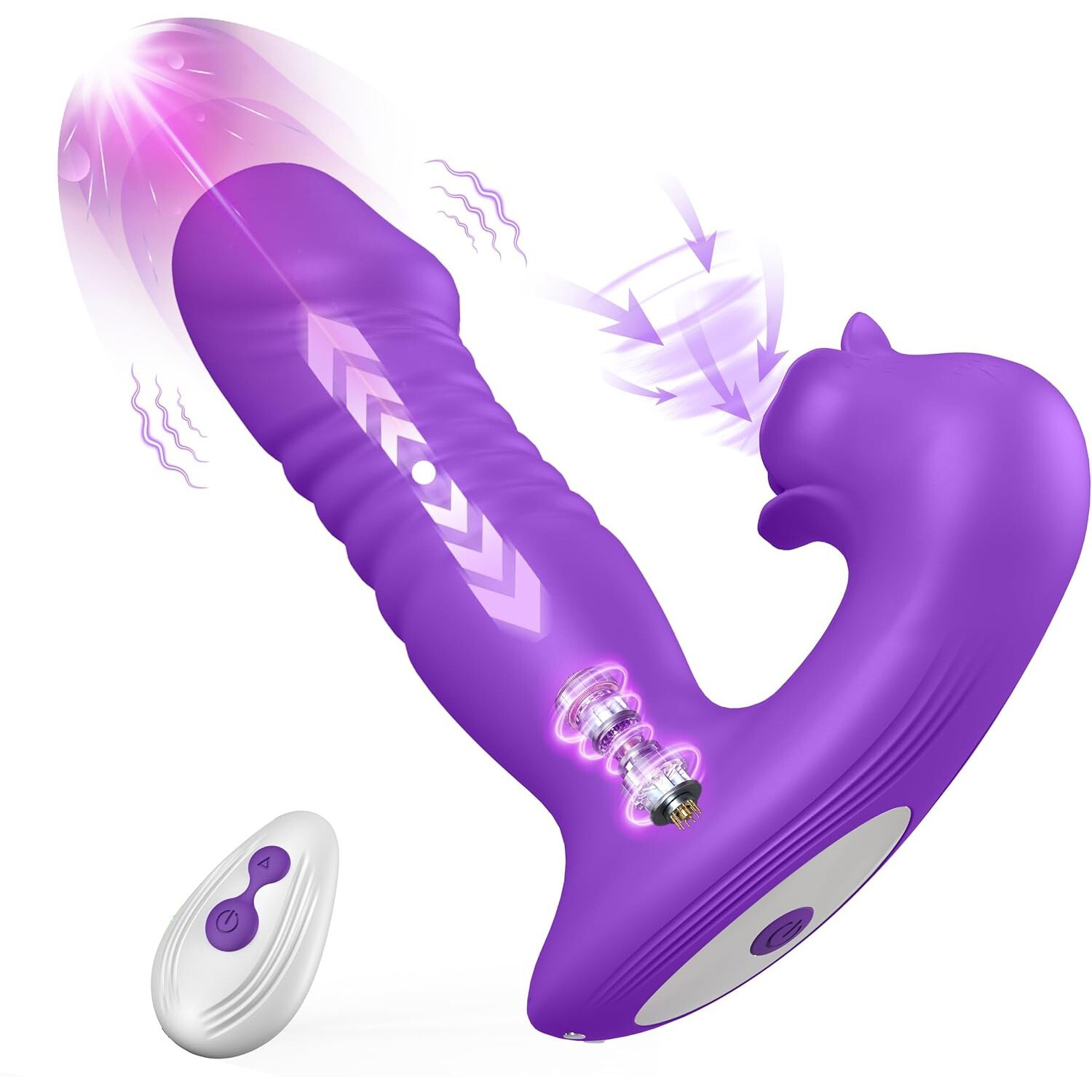Clit Licking Sucking Vibrator G-Spot Vibrating Dildo Thrusting Sex Toy For Women