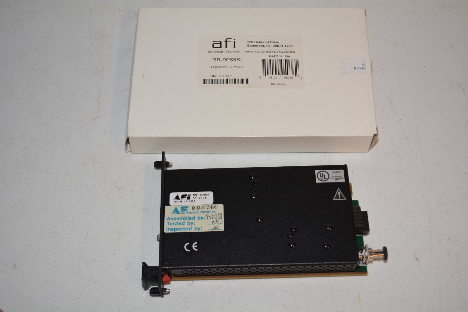 AFI American Fibertek RR-9P88SL Digital Rx / 2 Audio #W4218