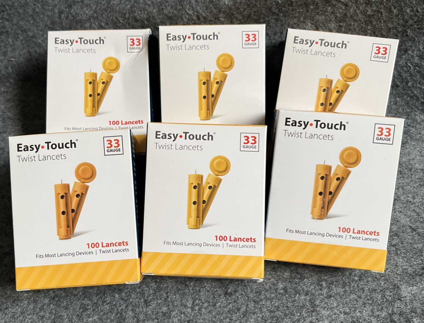 Easy Touch Twist Lancets G. 33 X-Fine Boxes Very Clean, No Dents, Seals Intact.