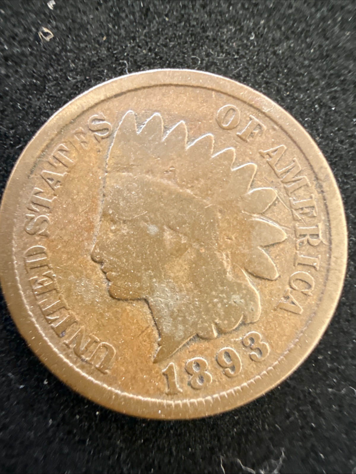 1893 Indian Head Cent G Good Bronze Penny 1c Coin Collectible #11204