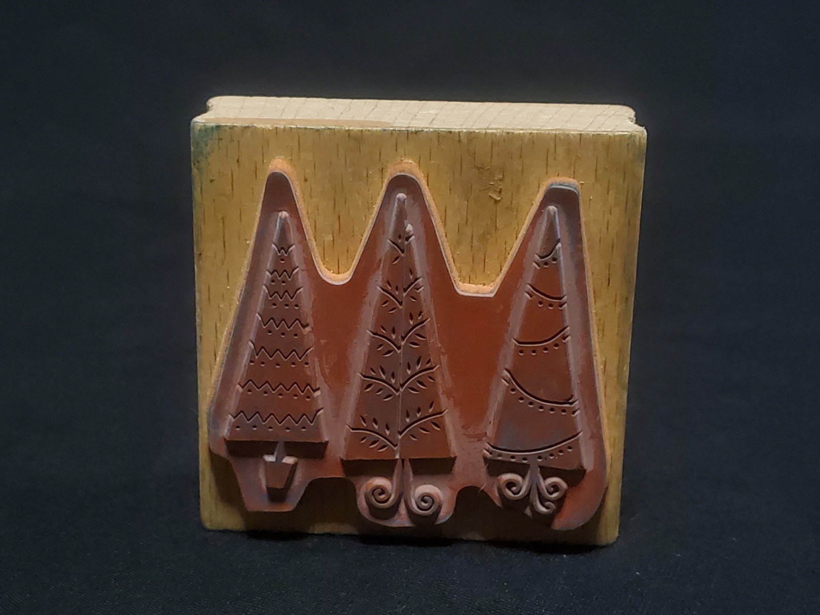 Festive Trees - 2.25" Rubber Stamp