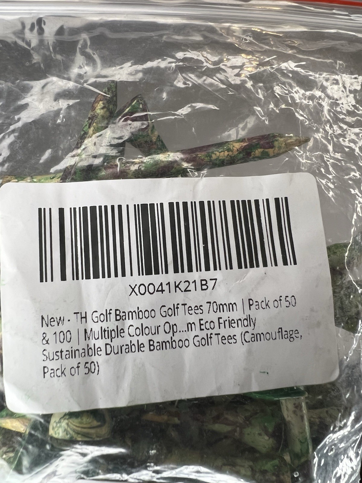 Camouflage Bamboo Golf Tees 50 Ct 70mm B5