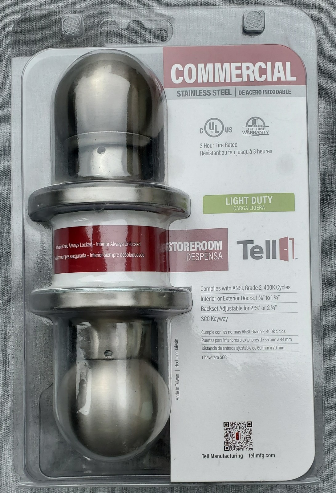 Tell Commercial Storeroom Knob Light Duty CL501704