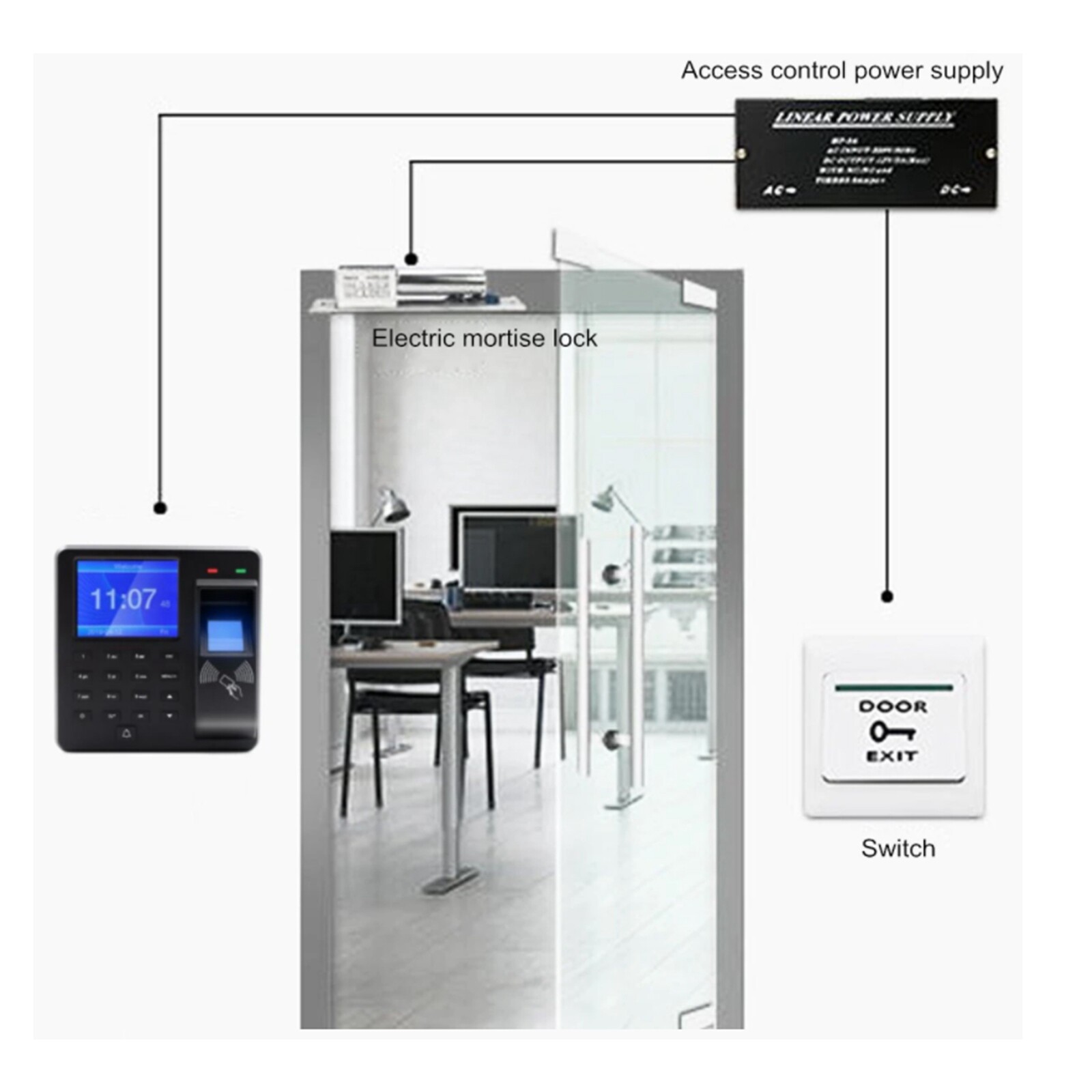 Office Biometric Fingerprint Checking-in Attendance Machine Employee Time Clock