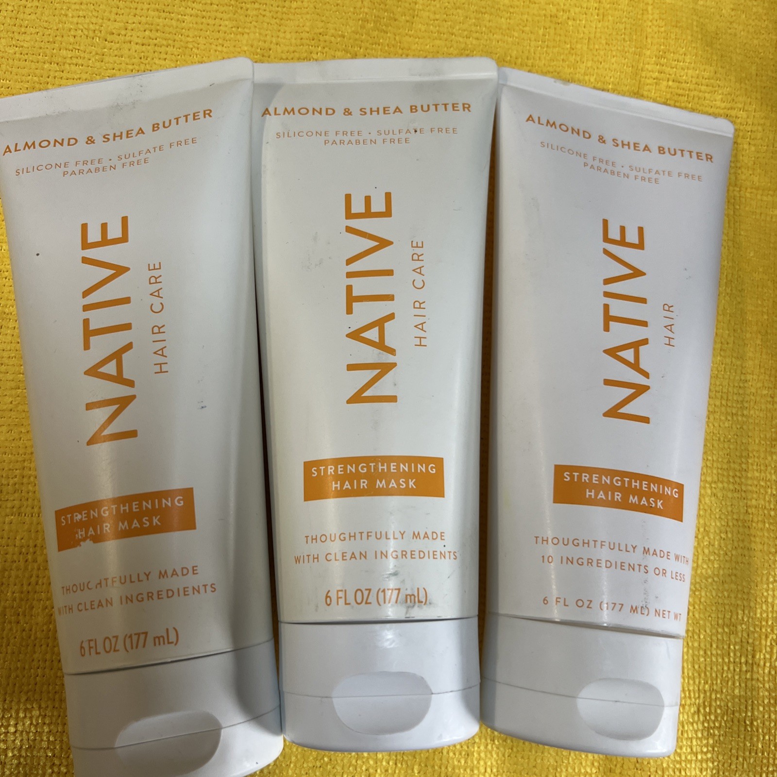 3 Pack Native Strengthening Hair Mask Almond & Shea Butter Sulfate  6 oz.
