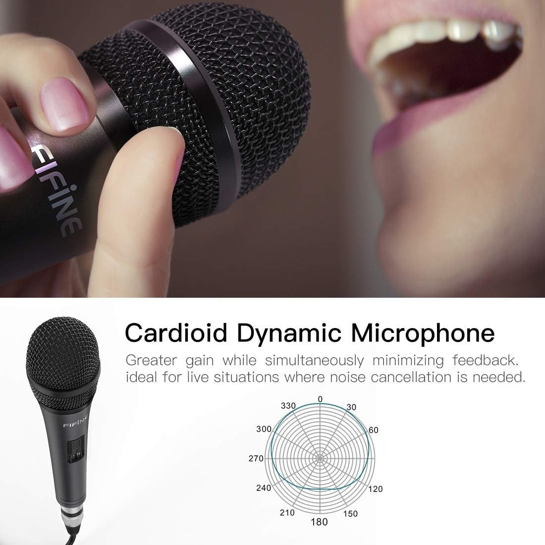 Versatile Dynamic Handheld Mic with Long 14.8ft Cable for Events & Performances