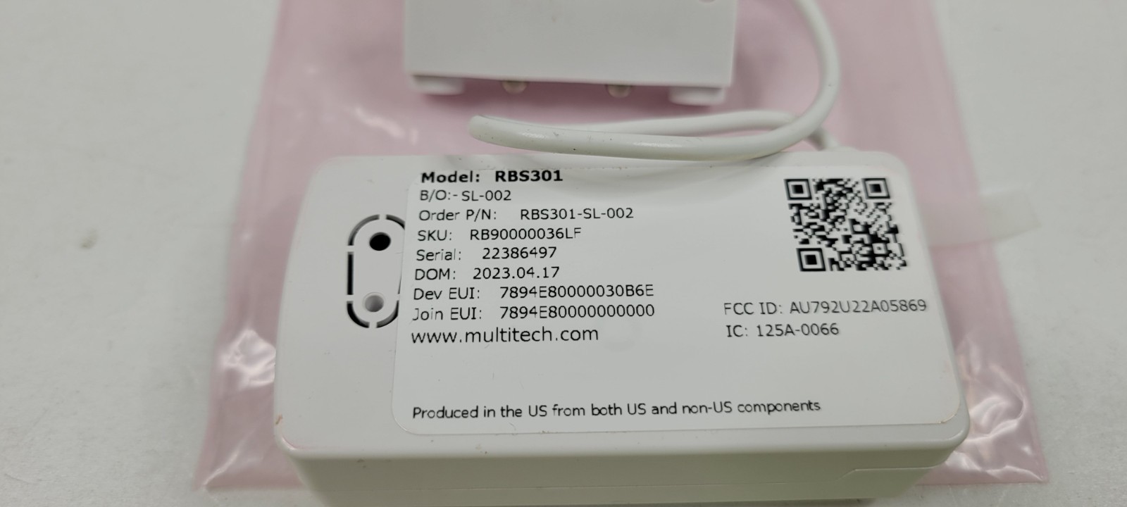 MultiTech RBS301-SL-002 Wireless Water Leak Detection Sensor Stream Labs