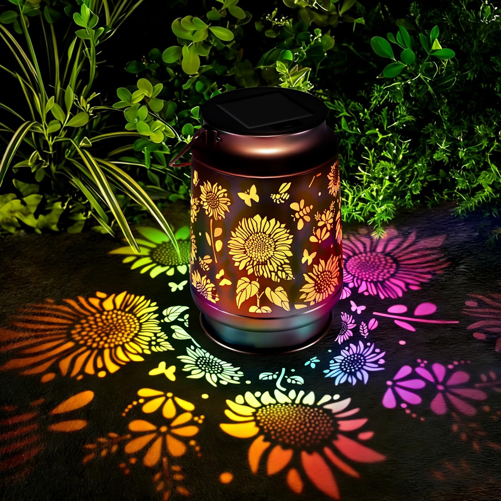 Colorful Solar Lanterns Outdoor Waterproof Sunflower Garden Decor