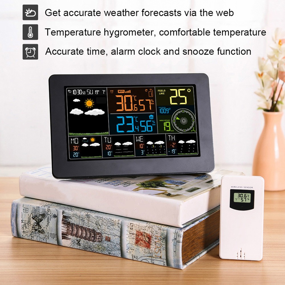 Color WiFi Weather Station APP Control Smart Weather Monitor Multifunctional