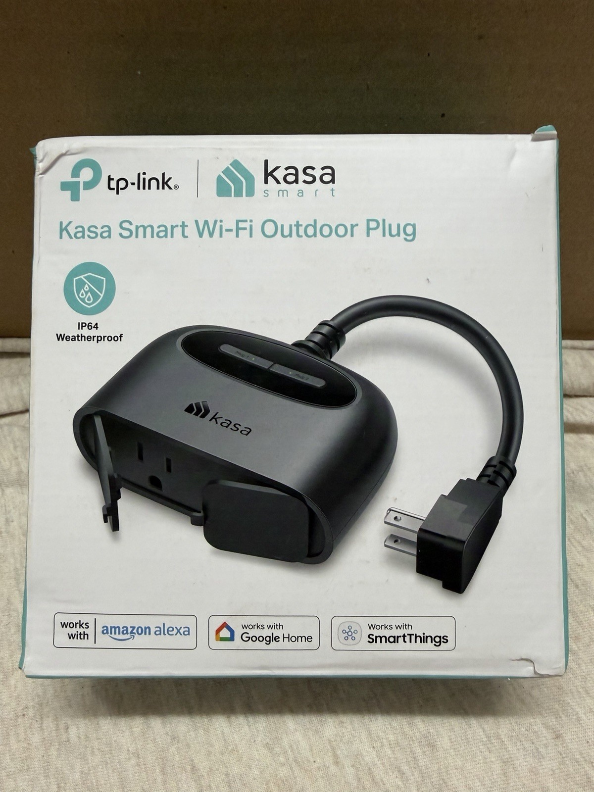 TP-Link Kasa Smart WiFi Outdoor Plug IP64 Alexa Google SmartThings Used