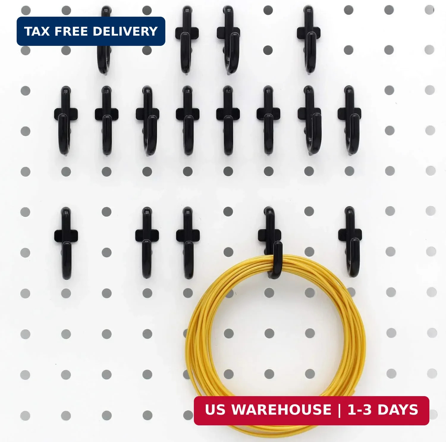 Pegboard Hooks Kit Pegboard J Hook Assortment 100PK Black Peg Hooks