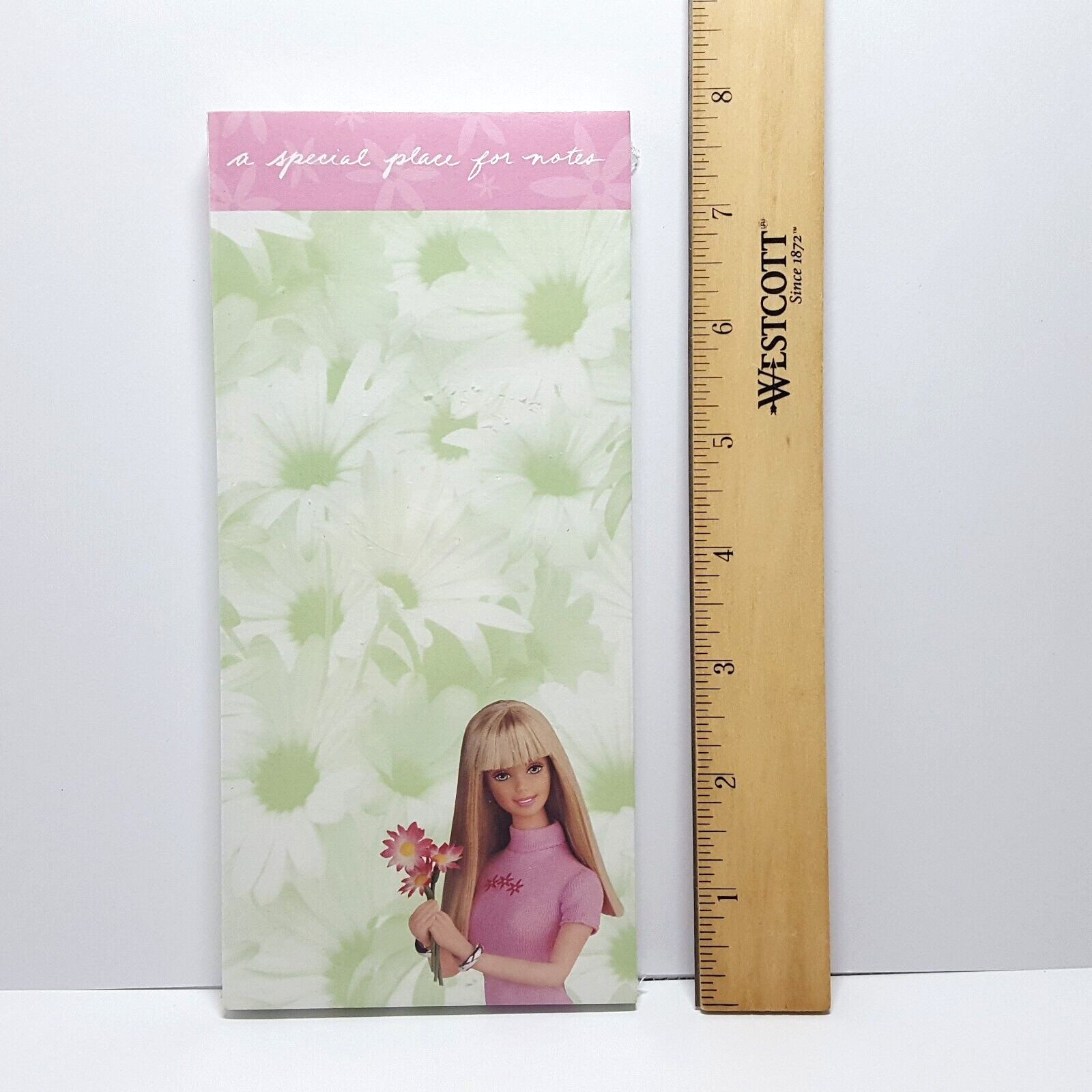 1999 Mattel BARBIE Floral Style "a special place for notes" Magnetic Notepad