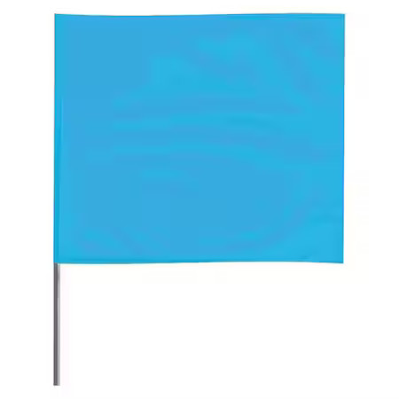 Zoro Select 2318Bg-200 Marking Flag, Vinyl, 18" Wire Staff, Solid, 18" L., 100,