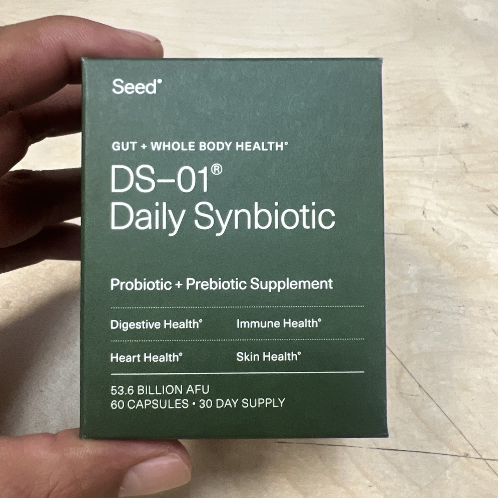 Seed DS-01 Daily Synbiotic Supplement 60 Ct. Digestive,Immune ,Skin,Heart Health