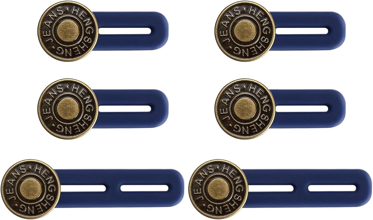 6 Pcs Jean Button Extender, Pants Extender for Moderate, dark blue