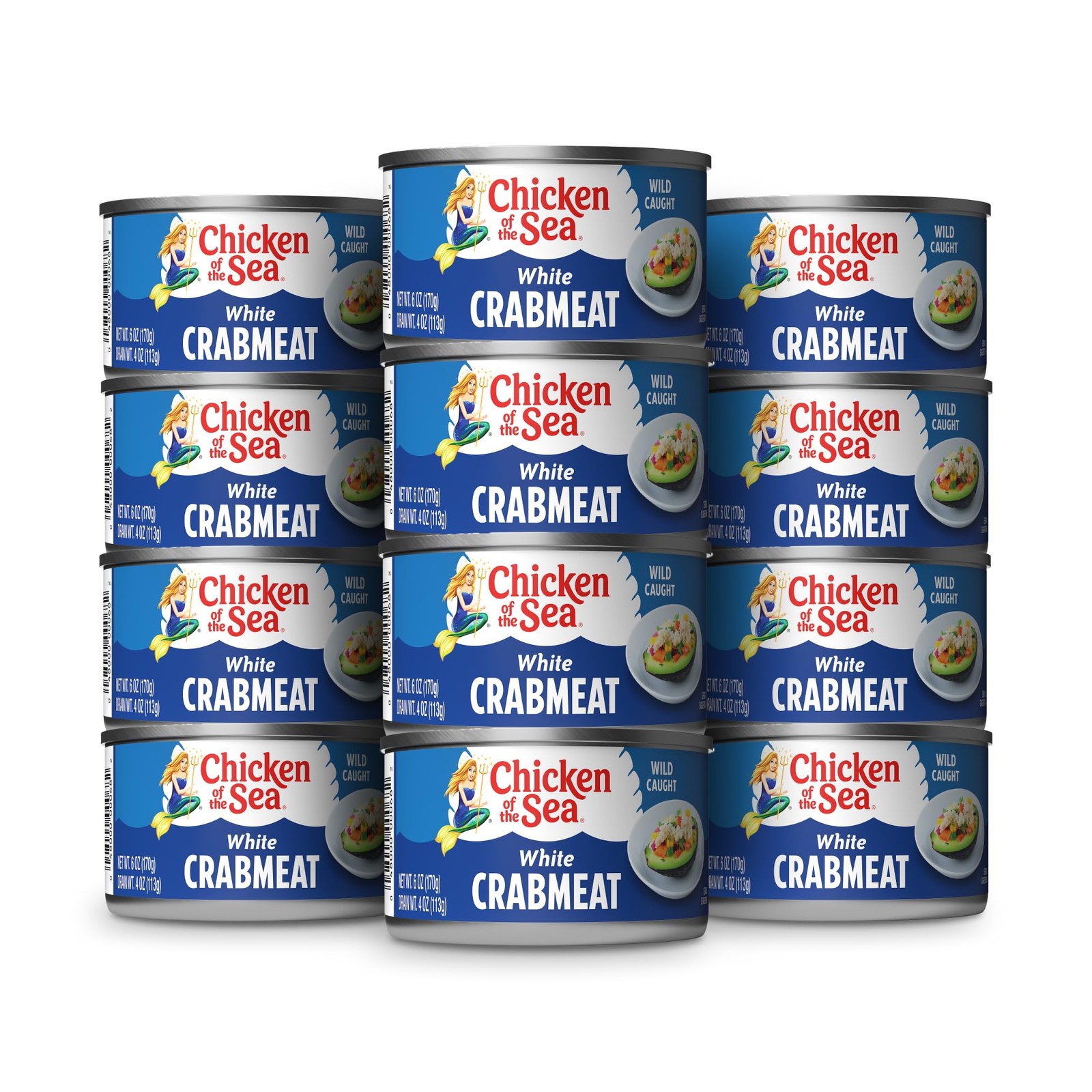 Chicken of the Sea White Crab Meat, 6 oz. Cans Pack of 12, High in Calcium, W...