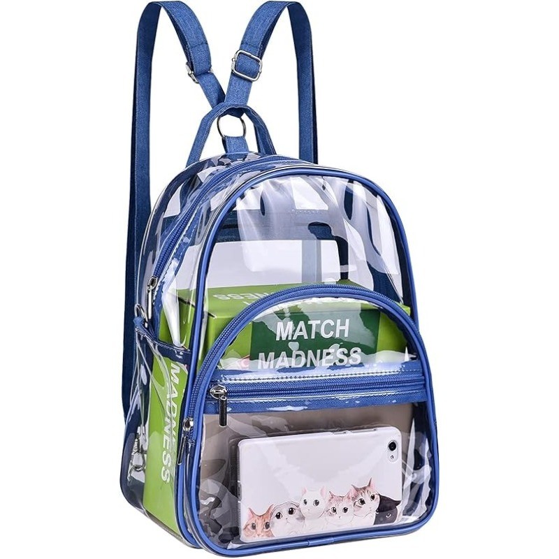Clear Backpack Stadium Approved 10x8" Heavy Duty for Concerts Sports Travel Mini