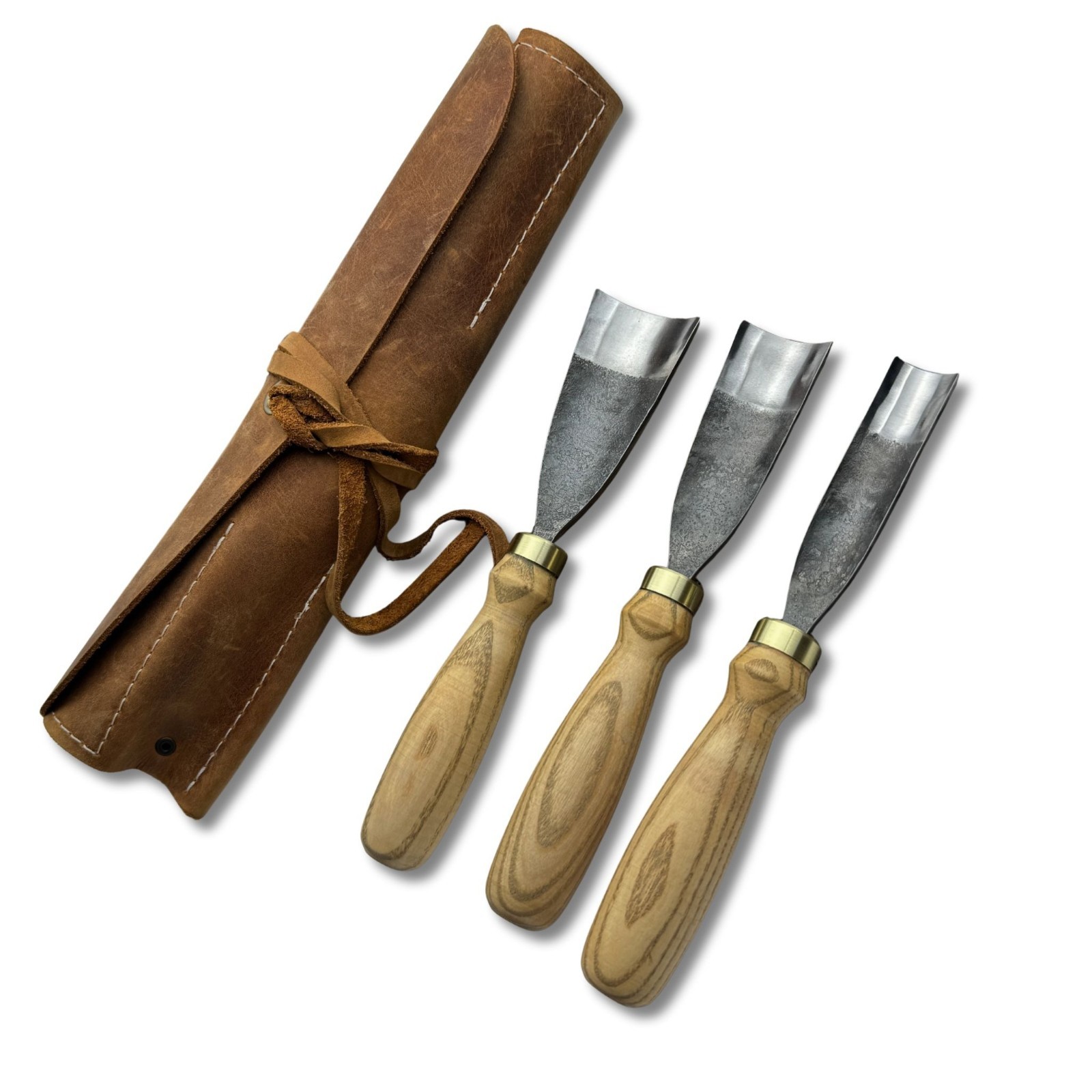 Wood Carving Gouges – Hand-Forged 52100 Steel Blades, Ash Handles, Custom Sizes