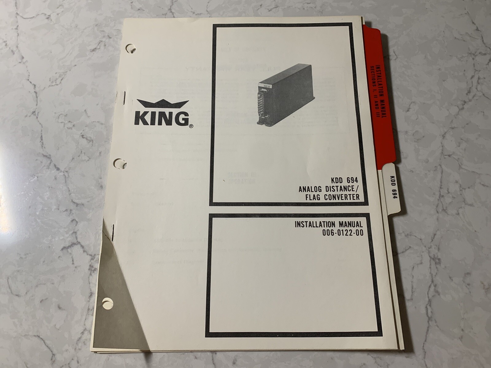 King KDD 694 Analog Distance/Flag Converter Installation Manual