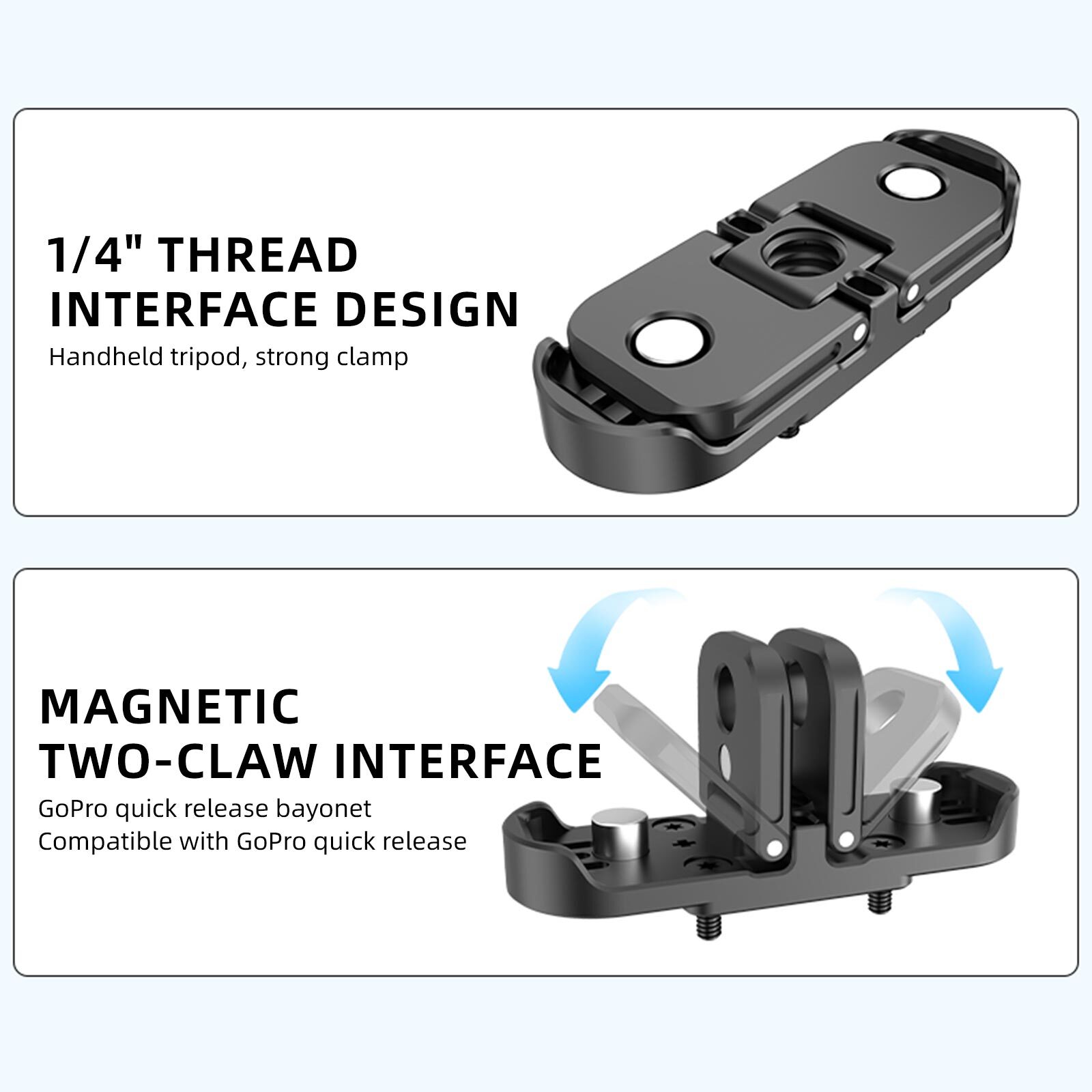 Foldable Magnetic Quick Release Mount for GoPro 12 11 10 9 8 Adapter Replace US