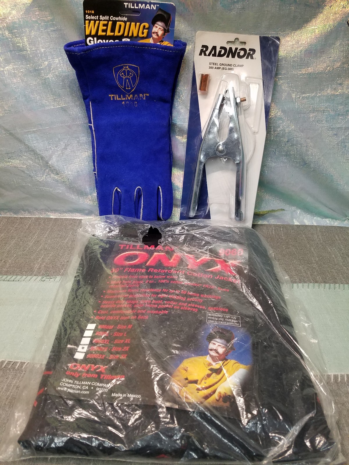 Tillman 9060 Black Onyx Flame Retardant Jacket - 2XL, GLOVES & GROUND CLAMP NEW