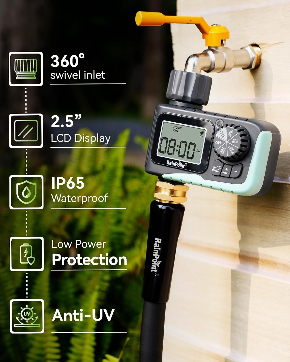 Programmable Sprinkler Timer with Rain Delay - Efficient Digital Irrigation