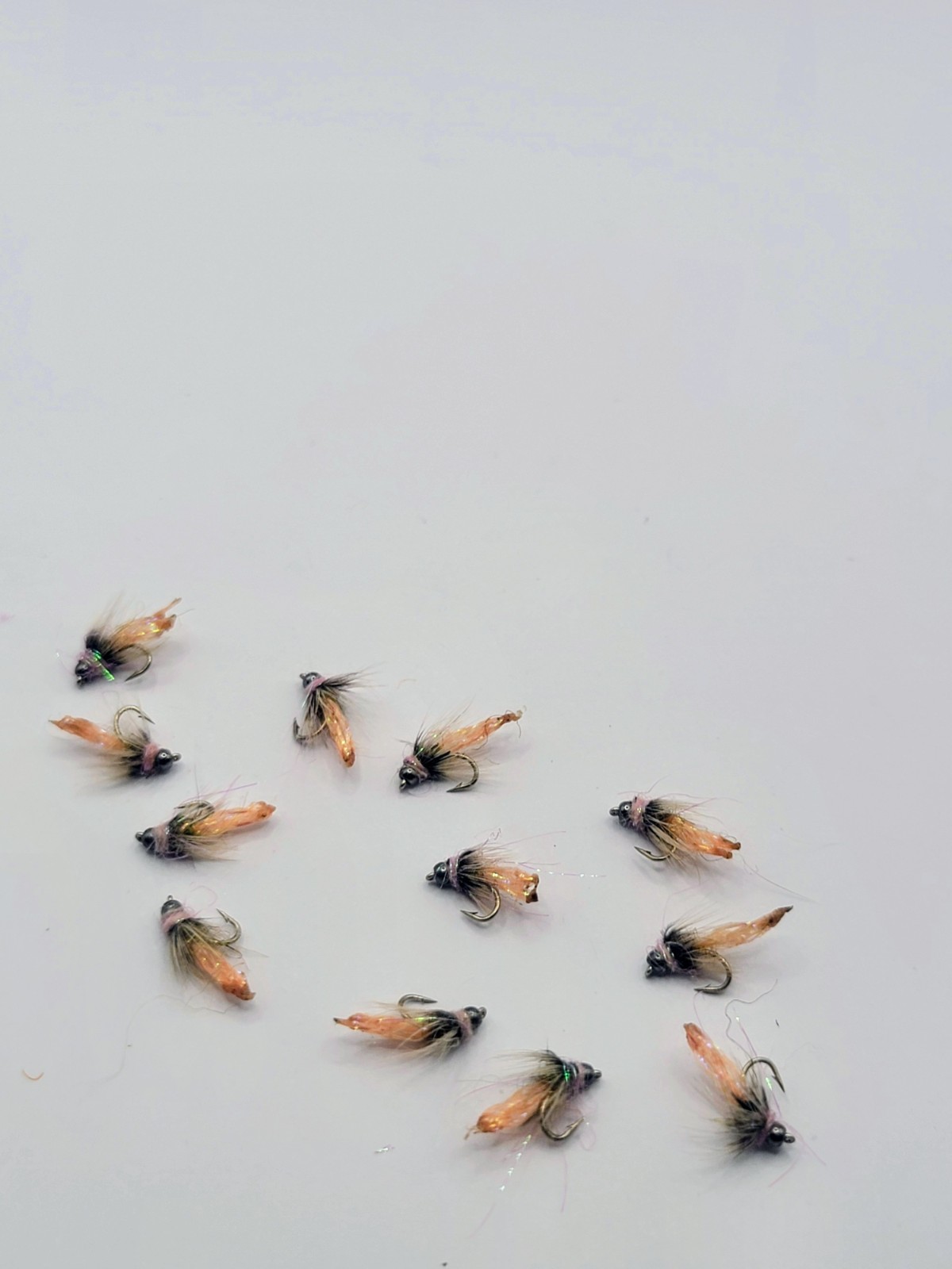 Caddis Pupa Size 18 – Soft Hackle Trout Flies Orange Lot of 6