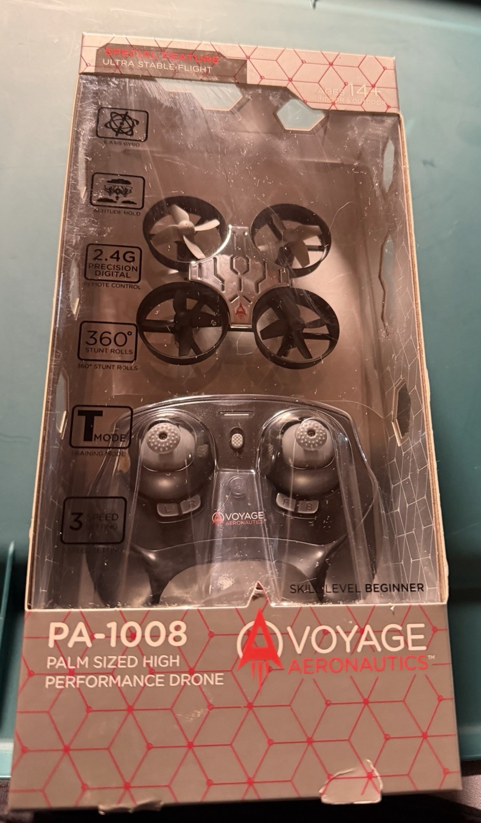 Voyage Aeronautics PA-1008 Palm Size High Performance Drone - Silver, New In Box