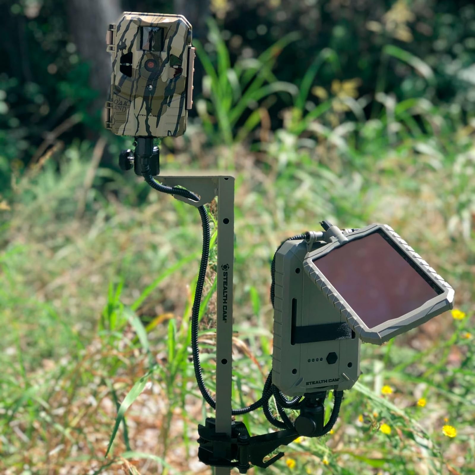 Tripod Pivot Stable Rugged Steel Trail Camera & Solar Pak Battery Mounting Post