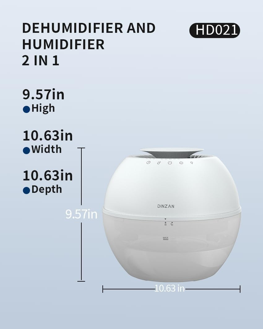 2-in-1 Humidifier & Dehumidifier with 152Oz Tank, LED & Timer Features