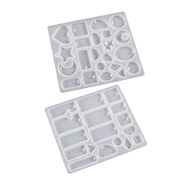 DIY Geometric Earring Molds Jewelry Keychain Pendant Making Mold for Women Girls