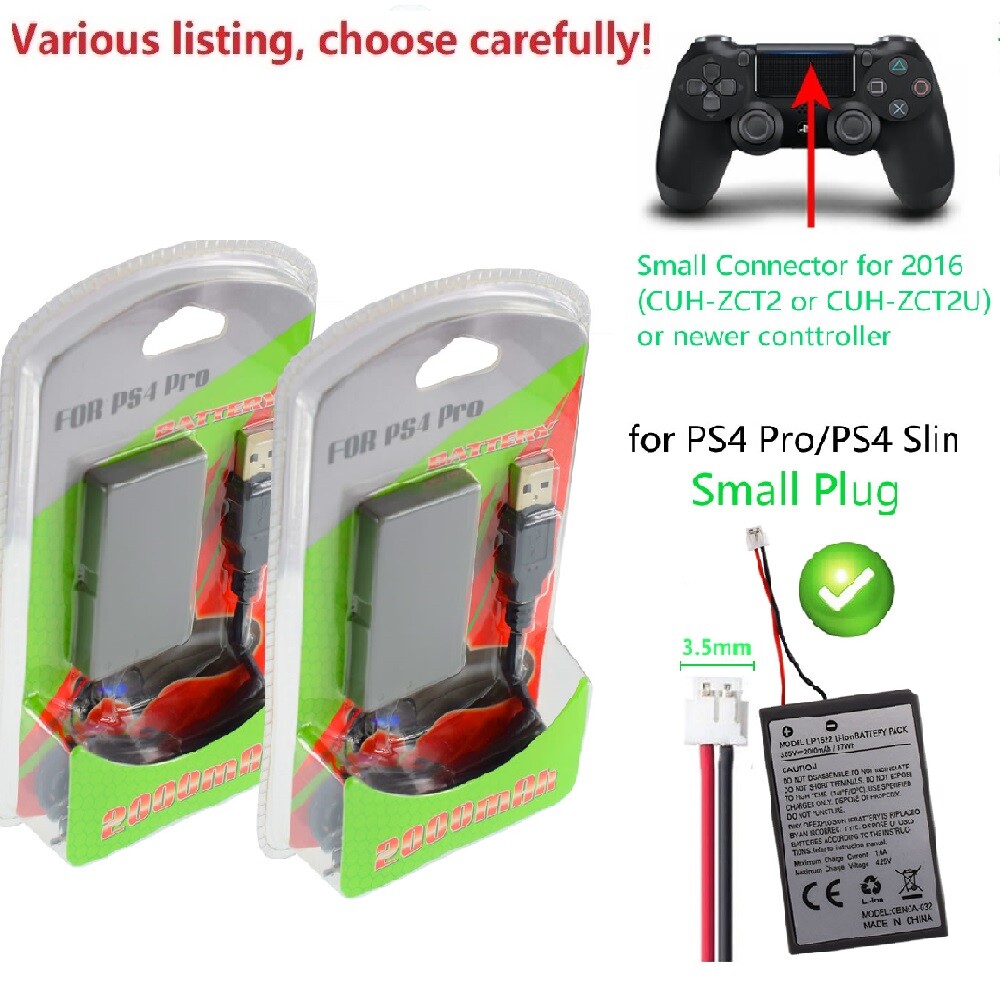 2000mah Replacement Battery for Sony PS4 Pro Slim (CUH-ZCT2U) Game Controller