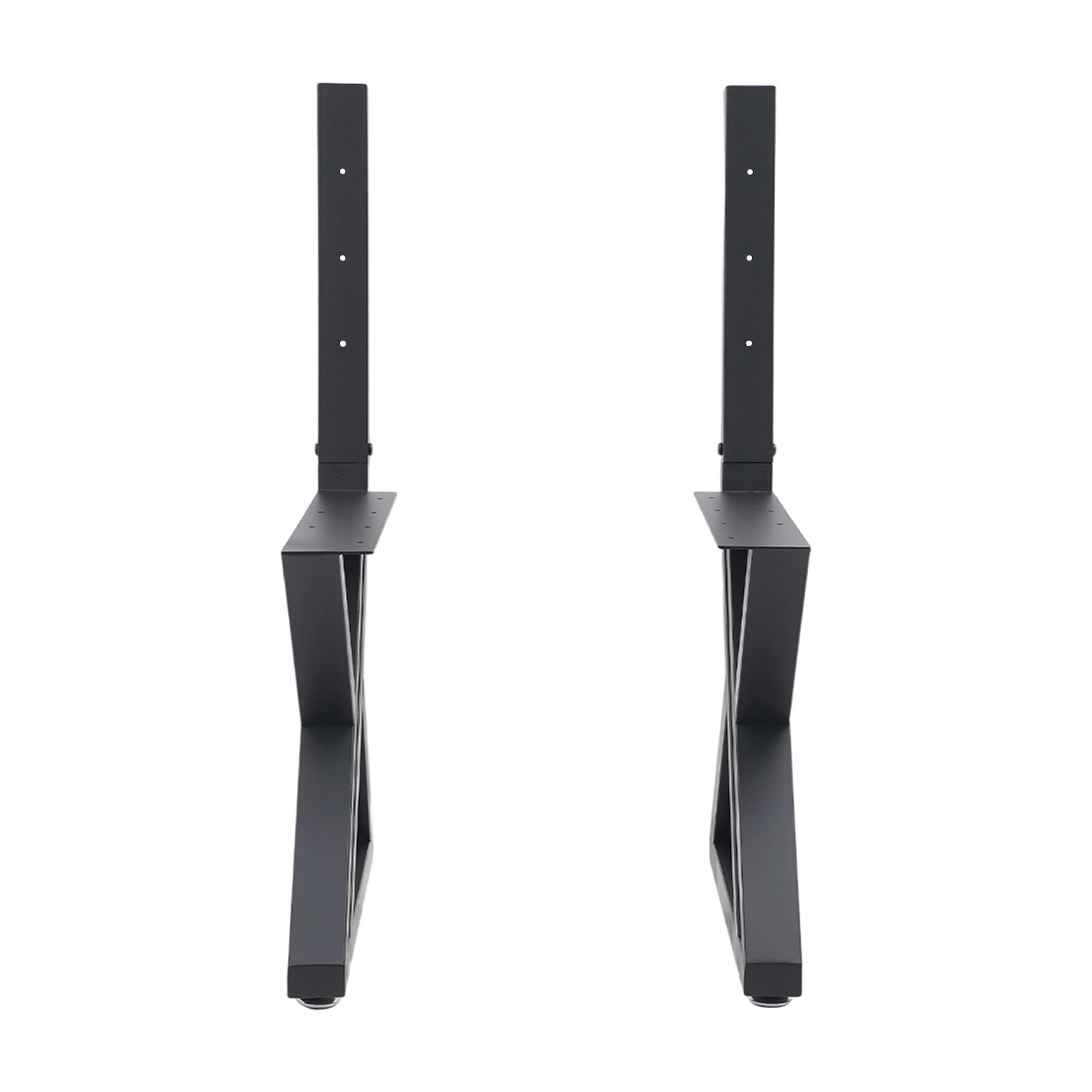 2PCS Bench Legs Z-Shaped Bench Legs with Backrest Bracket Bench Legs Black