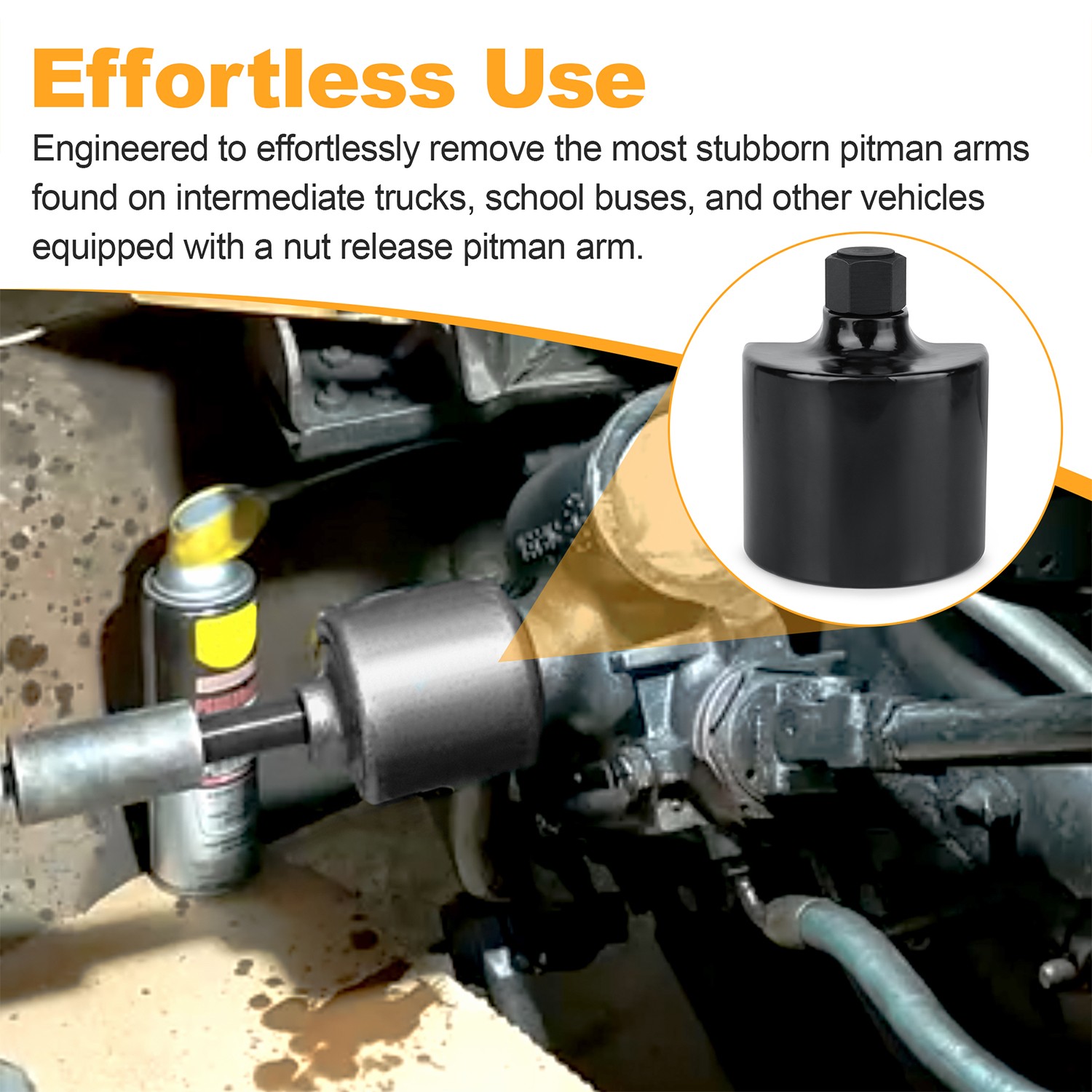 Intermediate Pitman Arm Puller for Class 3–5 Vehicles, Efficient Removal Tool