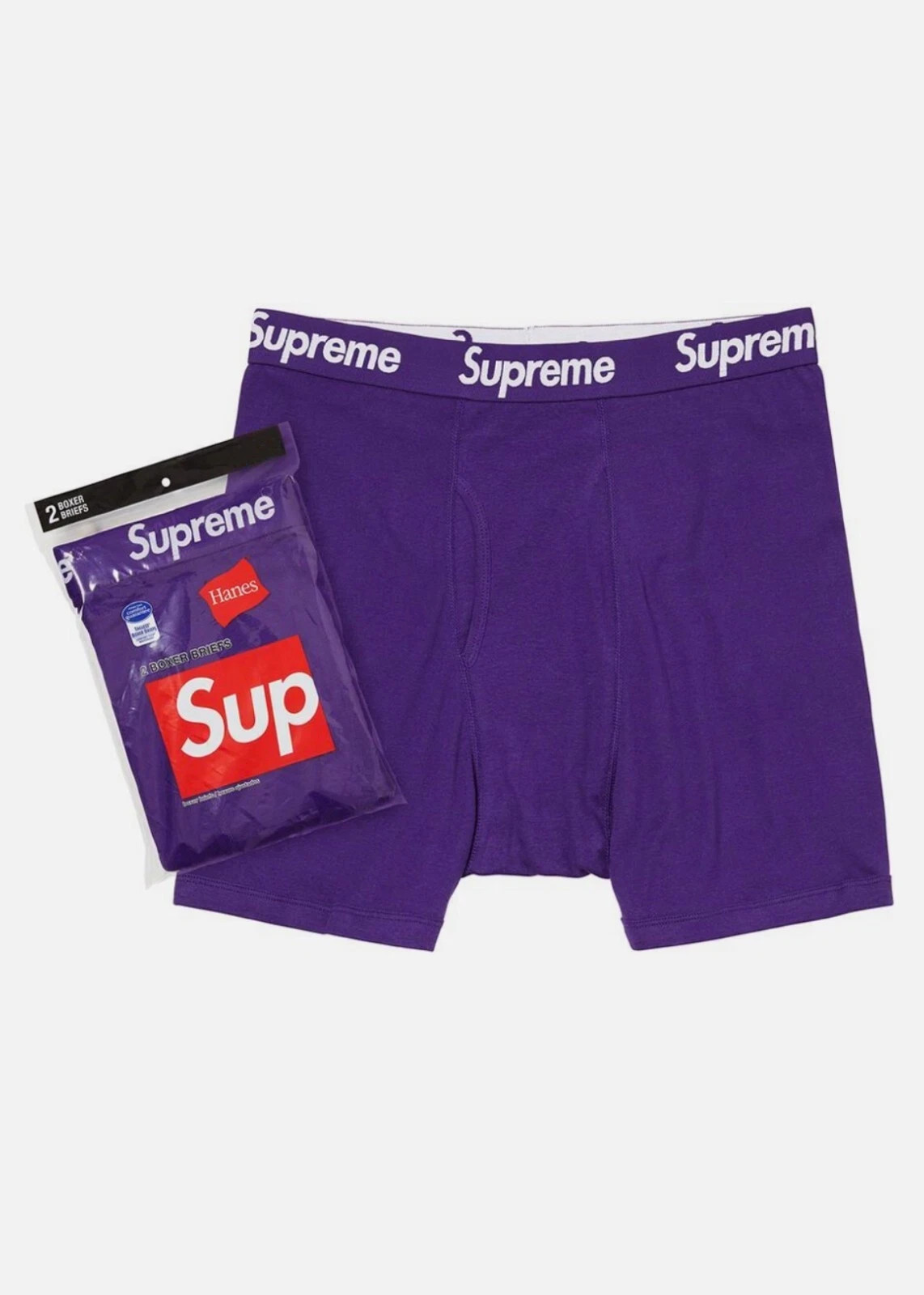New pack of 2 SUPREME brand Boxers briefs PURPLE Mens 2XL  2 pack