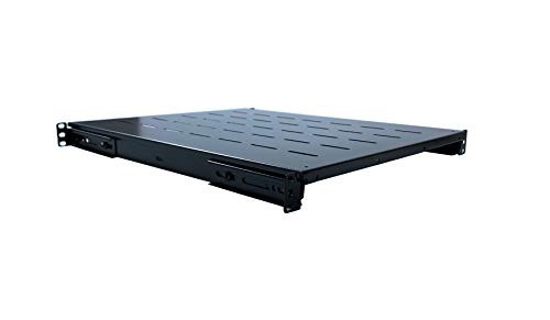 1U 19in Fixed Rack Server Shelf Adjustable 21.5-28in Depth for 4-Post Rack