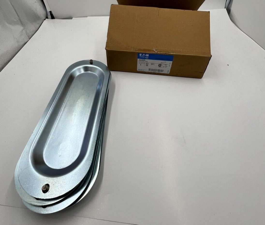 QTY 5 Eaton Crouse-Hinds K250S 2-1/2" - 3" Steel Blank Conduit Body Cover, Steel